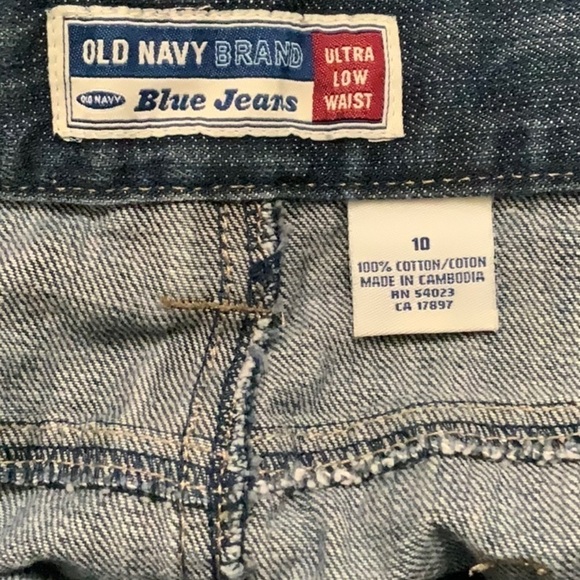 OLD Navy blue mini skirt with frayed hem. Size 10 - Picture 6 of 6